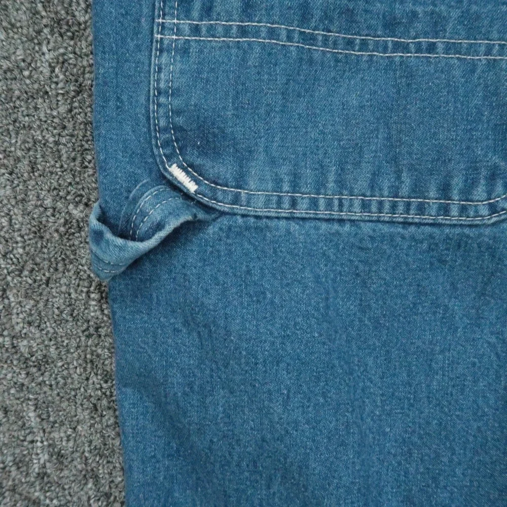 VINTAGE Carhartt Overalls Mens Blue Denim Bib Straight Leg Workwear 44x28